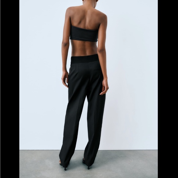 ZARA ZIPPERED PLEATED PANTS - Picture 6 of 8